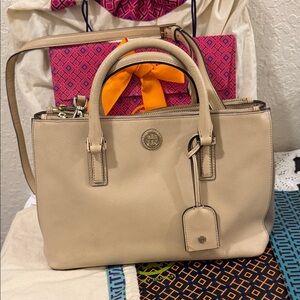 Tory Burch Beige Satchel Bag